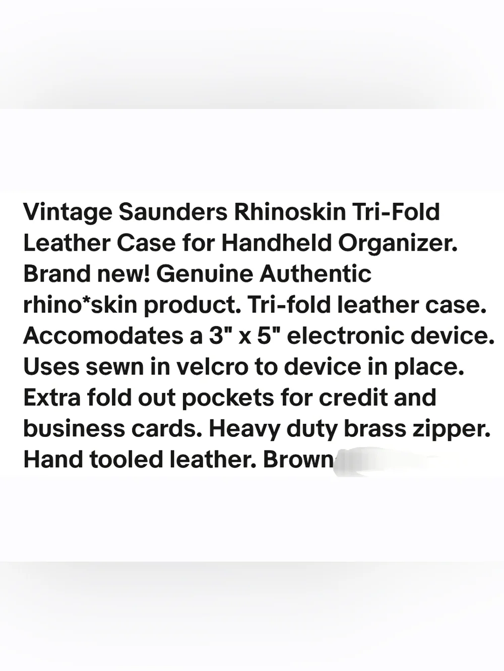 Rhinoskin Tri-Fold Leather Case for Handheld Organizers